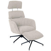 RELAXSESSELSET Metall, Textil Schwarz, Beige  - Beige/Schwarz, Design, Textil/Metall (74/110/89cm) - Dieter Knoll