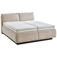 POLSTERBETT 180/200 cm,  in Naturfarben, Matratze, gepolstertes Kopfteil, Lattenrost, Bettkasten, H2 + H3 = mittel + fest  - Schwarz/Weiß, KONVENTIONELL, Holz/Holzwerkstoff (180/200cm) - Beldomo - Sleep