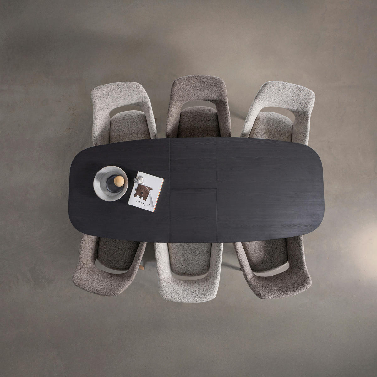 ESSTISCH Schwarz oval  ausziehbar  - Schwarz, MODERN, Holzwerkstoff (180-220/90/75cm) - Livetastic