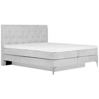 BOXSPRINGBETT 160/200 cm  in Hellgrau  - Chromfarben/Hellgrau, Design, Textil/Metall (160/200cm) - Welnova