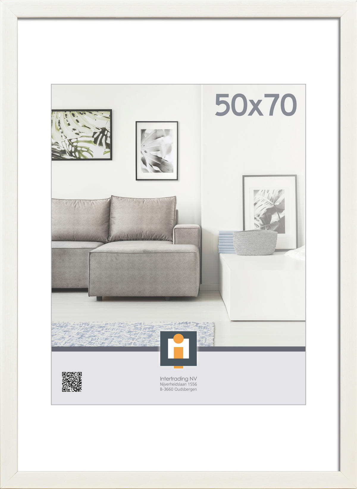 KÉPKERET 53/73/1,5 cm  - fehér, Basics, műanyag/üveg (53/73/1,5cm)