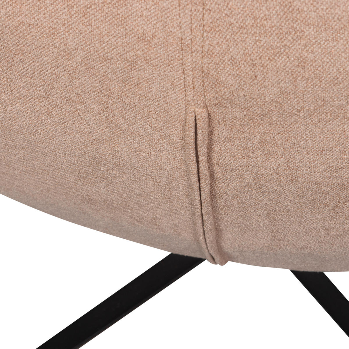SESSEL in Webstoff Naturfarben  - Schwarz/Naturfarben, Design, Textil/Metall (74/84/86cm) - Livetastic