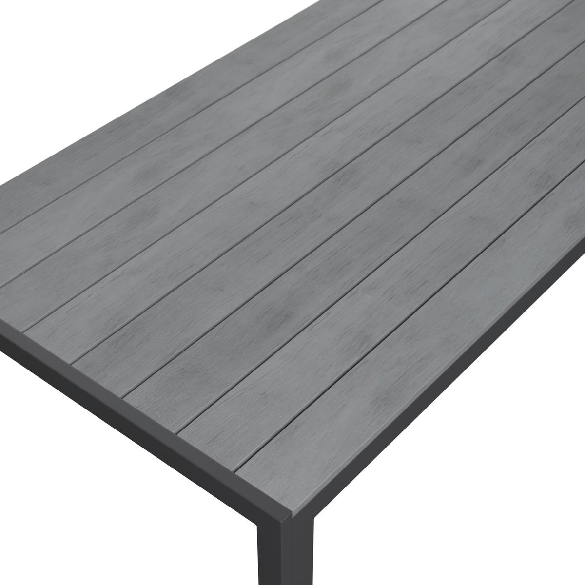 GARTENTISCH 150/90/74 cm Metall, Kunststoff rechteckig  - Dunkelgrau/Grau, MODERN, Kunststoff/Metall (150/90/74cm) - Ambia Garden