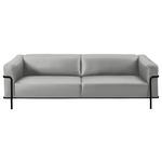 3-SITZER-SOFA in Echtleder Hellgrau  - Hellgrau/Schwarz, Design, Leder/Metall (236/67/96cm) - Johann Jakob
