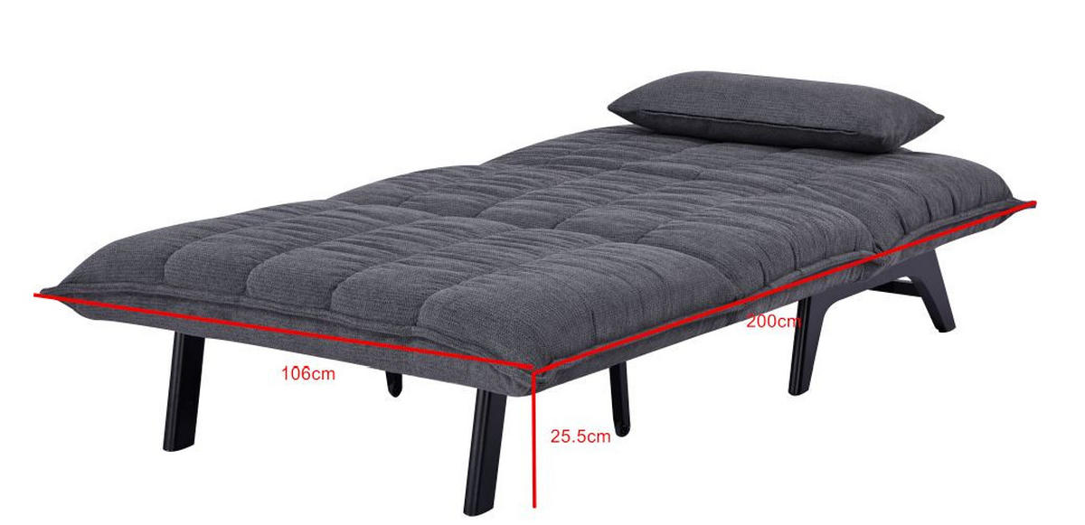 SCHLAFSESSEL Cord Grau    - Schwarz/Grau, Design, Holz/Textil (106/82/102cm) - Stylife