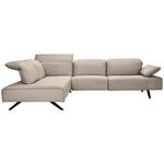 ECKSOFA  in Echtleder Beige  230/290 cm  - Anthrazit/Beige, Design, Leder/Metall (230/290cm) - Johann Jakob
