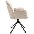 ARMLEHNSTUHL  Sitzfläche 180° drehbar, automatische Rückholfunktion  - Creme/Schwarz, Design, Textil/Metall (59/88/63cm) - Carryhome