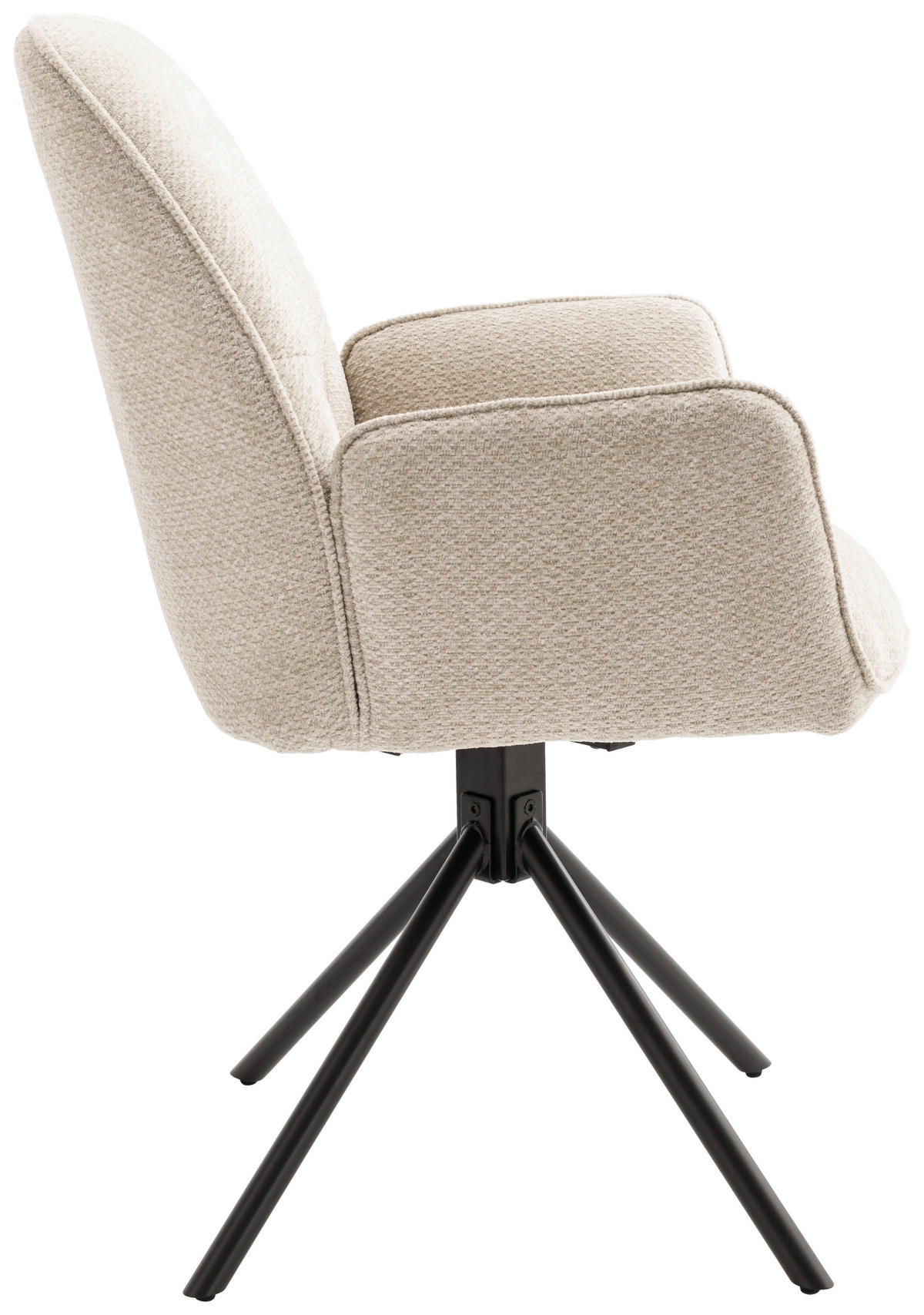 ARMLEHNSTUHL  in Eisen Struktur  - Creme/Schwarz, Design, Textil/Metall (59/88/63cm) - Carryhome