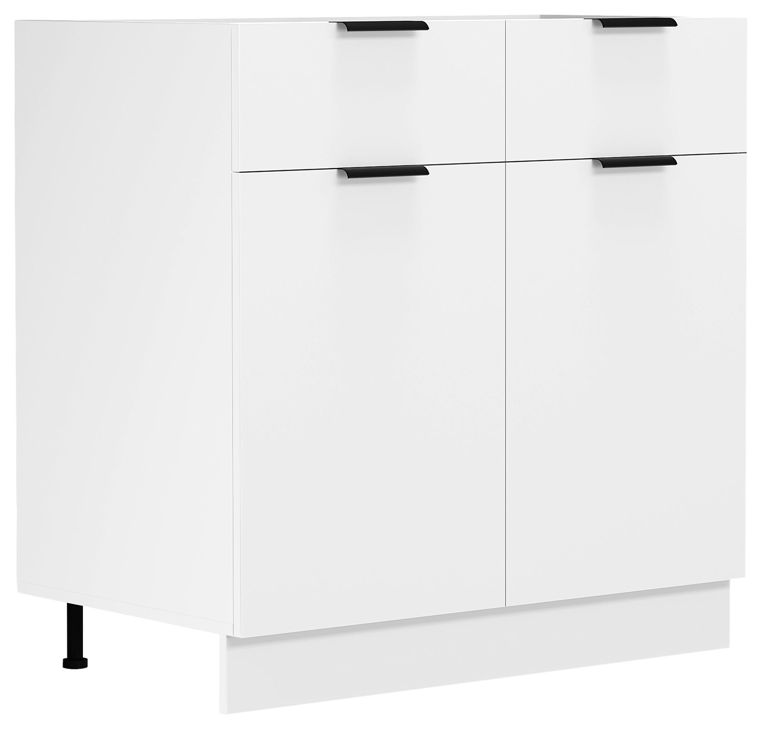 KÜCHENUNTERSCHRANK 80/82/46 cm  in Weiß  - Schwarz/Weiß, Trend, Holzwerkstoff/Kunststoff (80/82/46cm) - MID.YOU