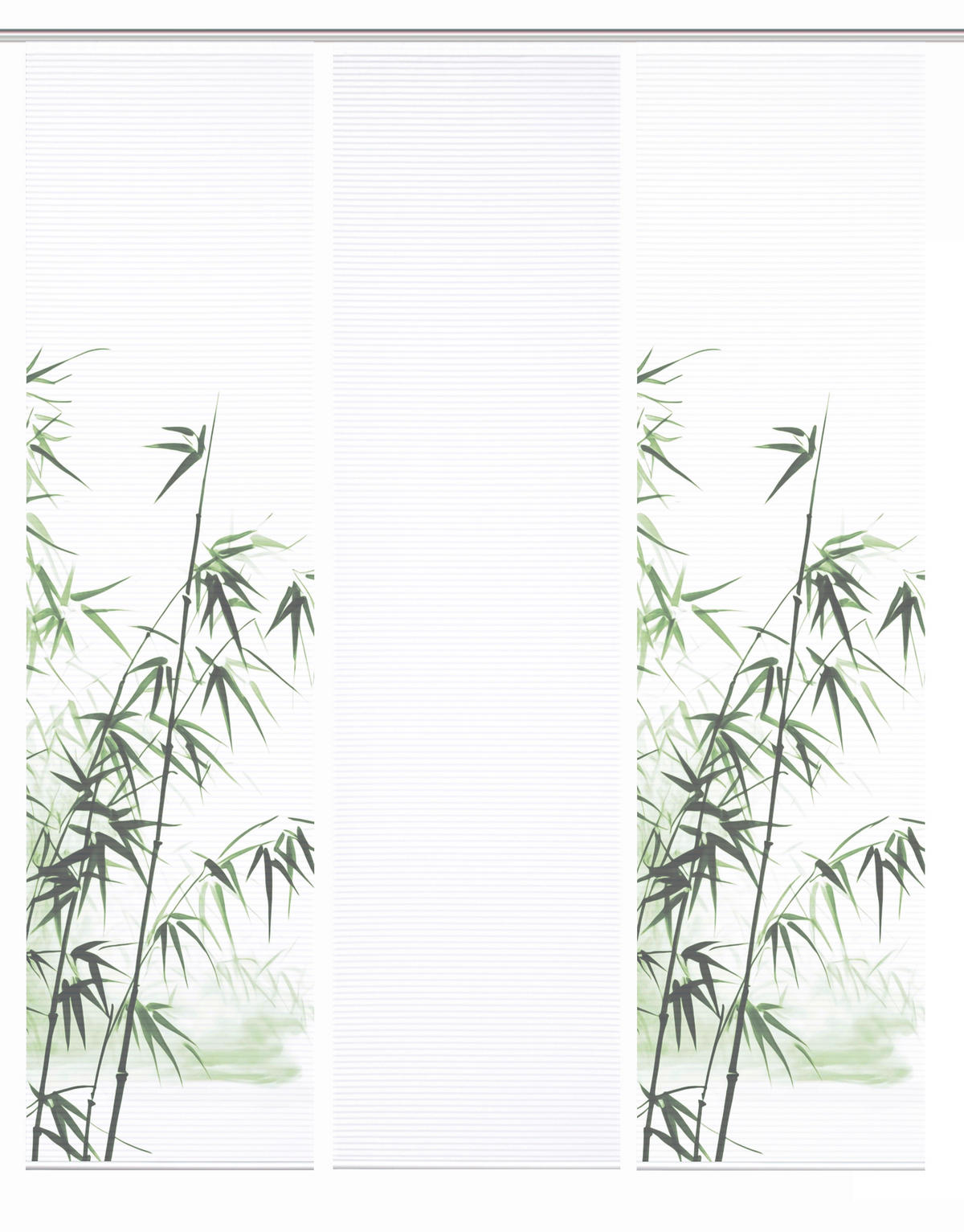 FLÄCHENVORHANG  3 Stück  blickdicht  180/245 cm   - Weiß/Grün, Natur, Textil (60/245cm)