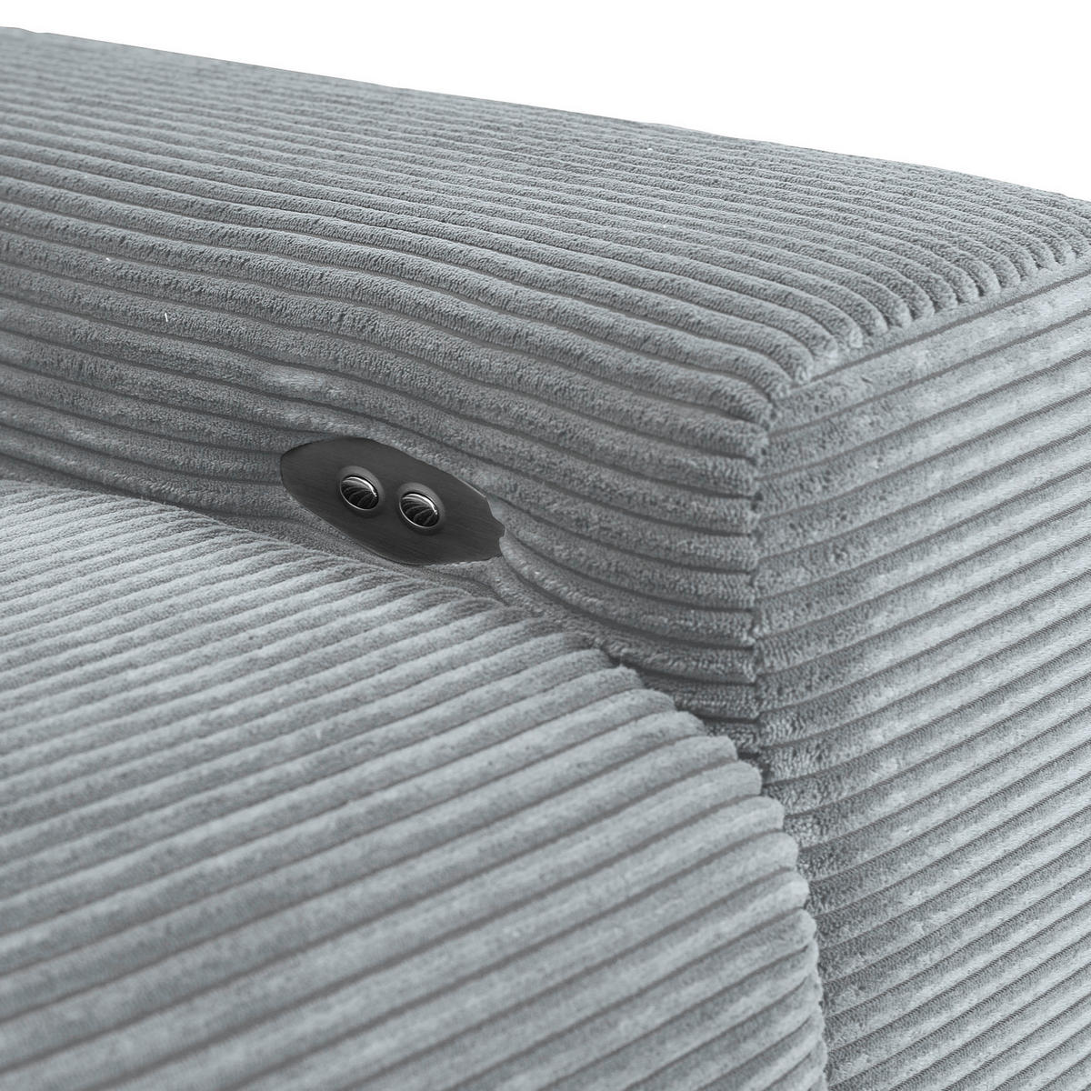ECKSOFA in Cord Hellgrau  - Hellgrau/Schwarz, Konventionell, Textil/Metall (165/295cm) - Carryhome