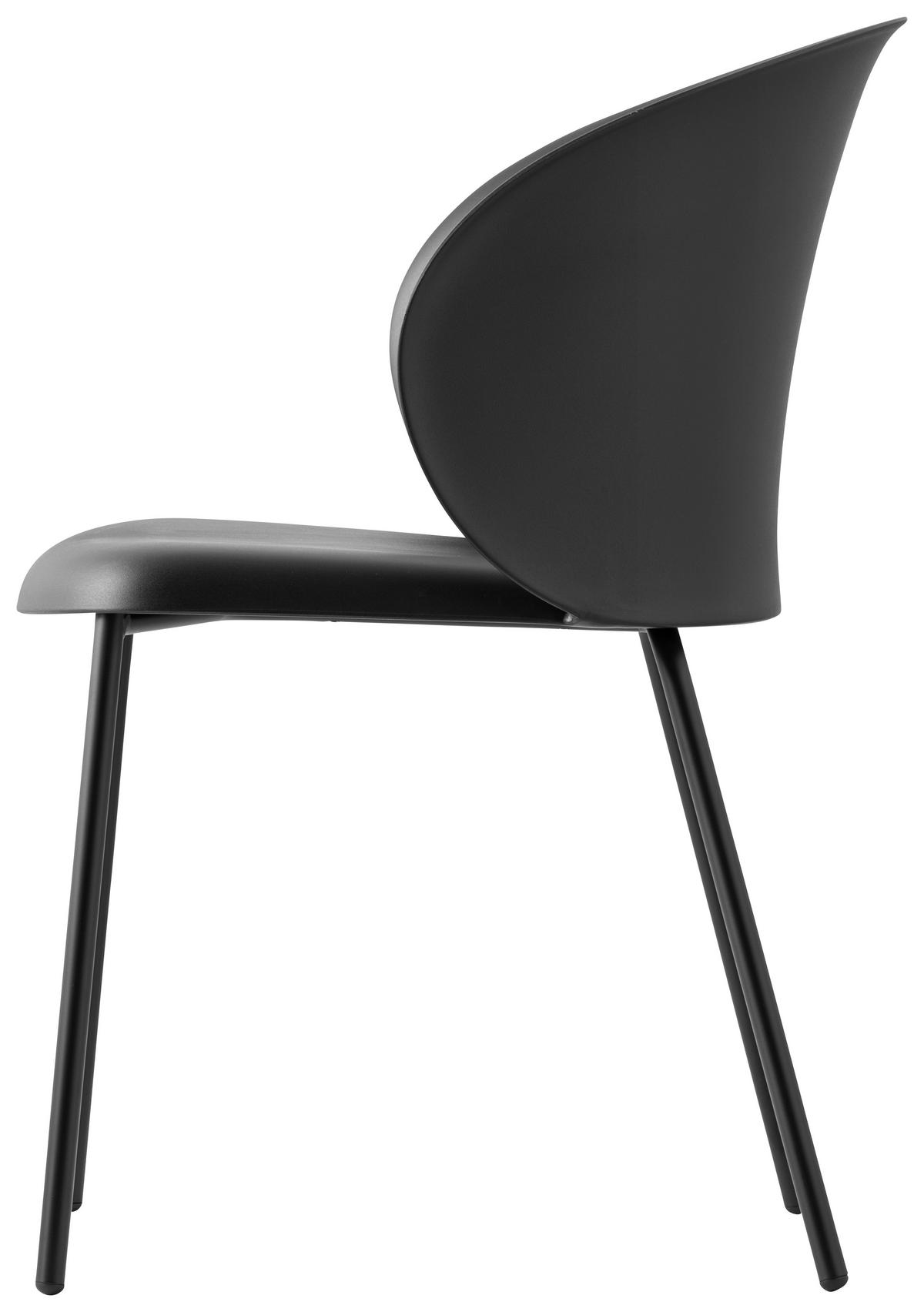 GARTENSTUHL-SET Schwarz  - Schwarz, Basics, Kunststoff/Metall (55/76/56cm) - Connubia 