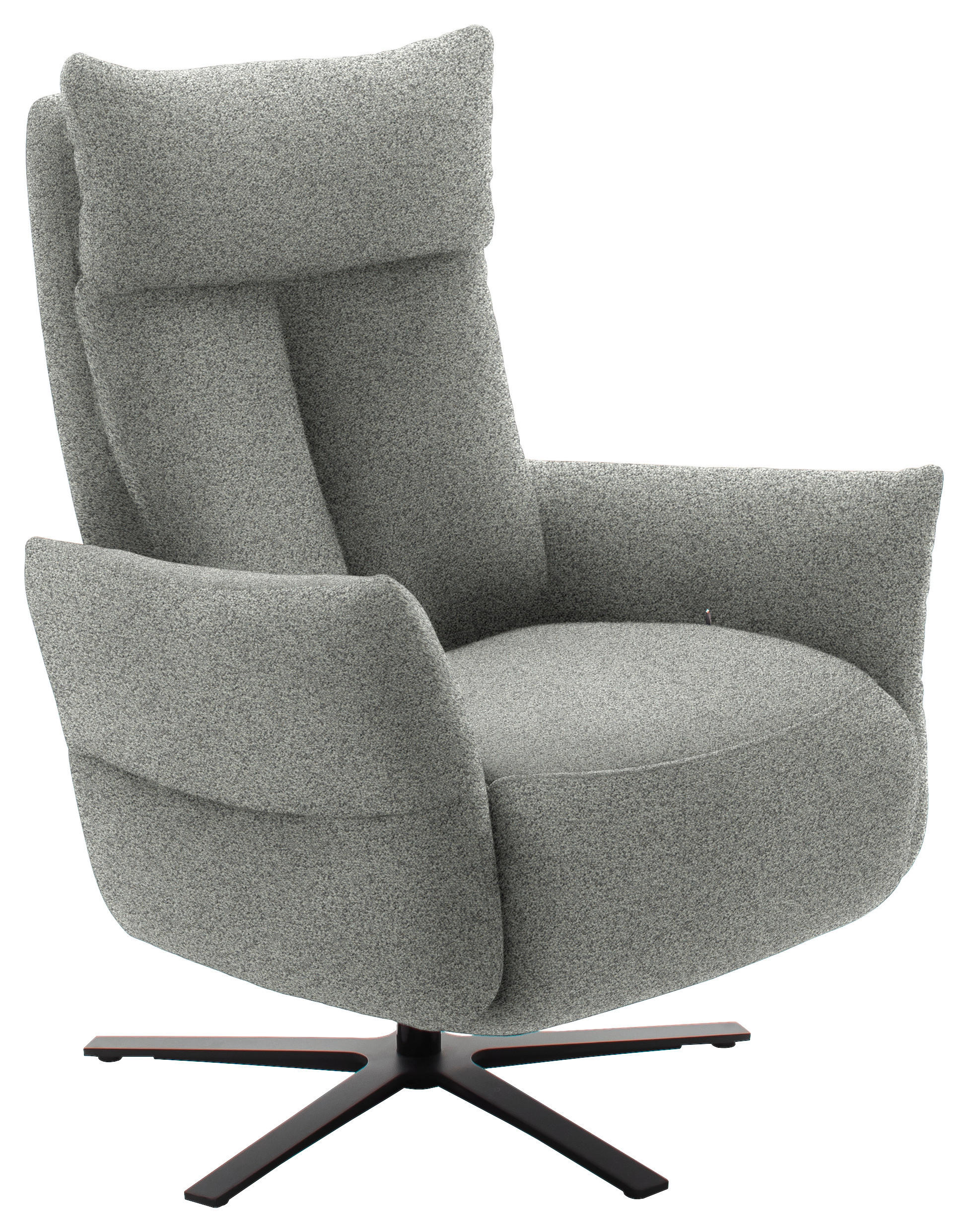 FERNSEHSESSEL  mit Relaxfunktion Chenille Hellgrau  - Hellgrau/Schwarz, Design, Textil/Metall (74/115/85cm) - Schöner Wohnen
