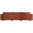 ECKSOFA Terracotta Webstoff Zierkissen, Rückenkissen, Rücken echt  - Terracotta/Schwarz, MODERN, Kunststoff/Textil (153/350cm) - Xora