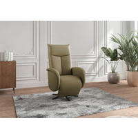 DREHSTUHL Olivgrün  - Schwarz/Olivgrün, MODERN, Leder/Metall (75/112/82cm) - Sit & More