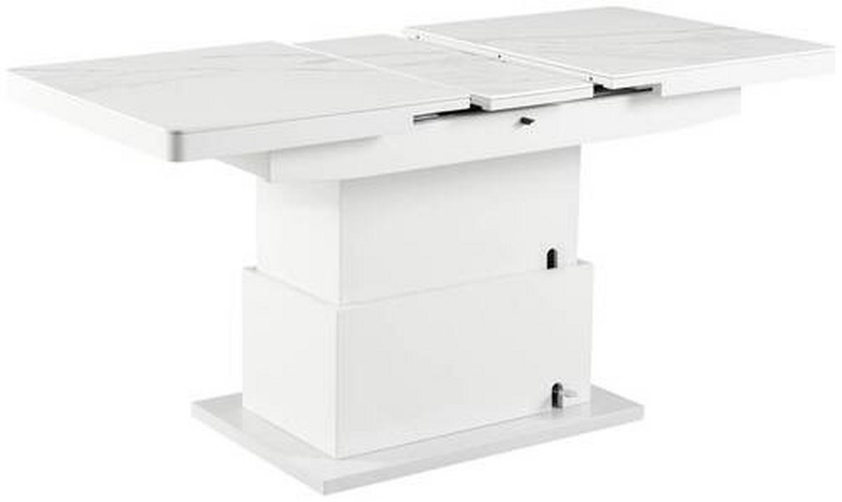 SOFFBORD i metall, keramik 125-150/70/49,5-79 cm  - vit, Design, metall/keramik (125-150/70/49,5-79cm) - Livetastic