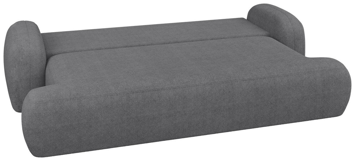 3-SITZER-SOFA Sevilla Plus in Bouclé Dunkelgrau  - Dunkelgrau/Schwarz, Design, Kunststoff/Textil (256/93/120cm) - MID.YOU