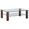 COUCHTISCH in Metall, Glas 110/70/42,5 cm  - Braun, Design, Glas/Kunststoff (110/70/42,5cm)