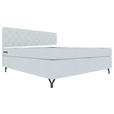 BOXSPRINGBETT 180/200 cm  in Hellgrau  - Hellgrau/Schwarz, KONVENTIONELL, Textil/Metall (180/200cm) - Carryhome