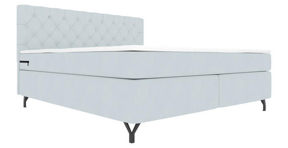 BOXSPRINGBETT 180/200 cm  in Hellgrau  - Hellgrau/Schwarz, KONVENTIONELL, Textil/Metall (180/200cm) - Carryhome