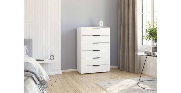 KOMMODE 80/119/42 cm in Weiß - Graphitfarben/Alufarben, Trend, Holzwerkstoff/Metall (80/119/42cm) - Novel