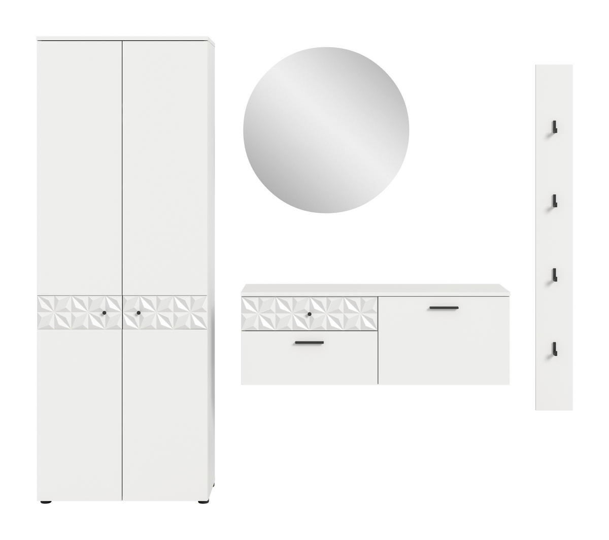 PREDSIEŇOVÝ NÁBYTOK, 226/192/34 cm - biela, Design, kompozitné drevo/sklo (226/192/34cm) - MID.YOU