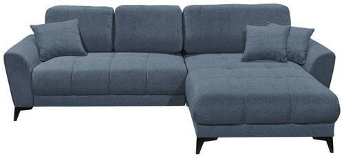 ECKSOFA in Webstoff Blau  - Blau/Schwarz, KONVENTIONELL, Kunststoff/Textil (281/189cm) - Carryhome