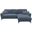 ECKSOFA in Webstoff Blau  - Blau/Schwarz, KONVENTIONELL, Kunststoff/Textil (281/189cm) - Carryhome