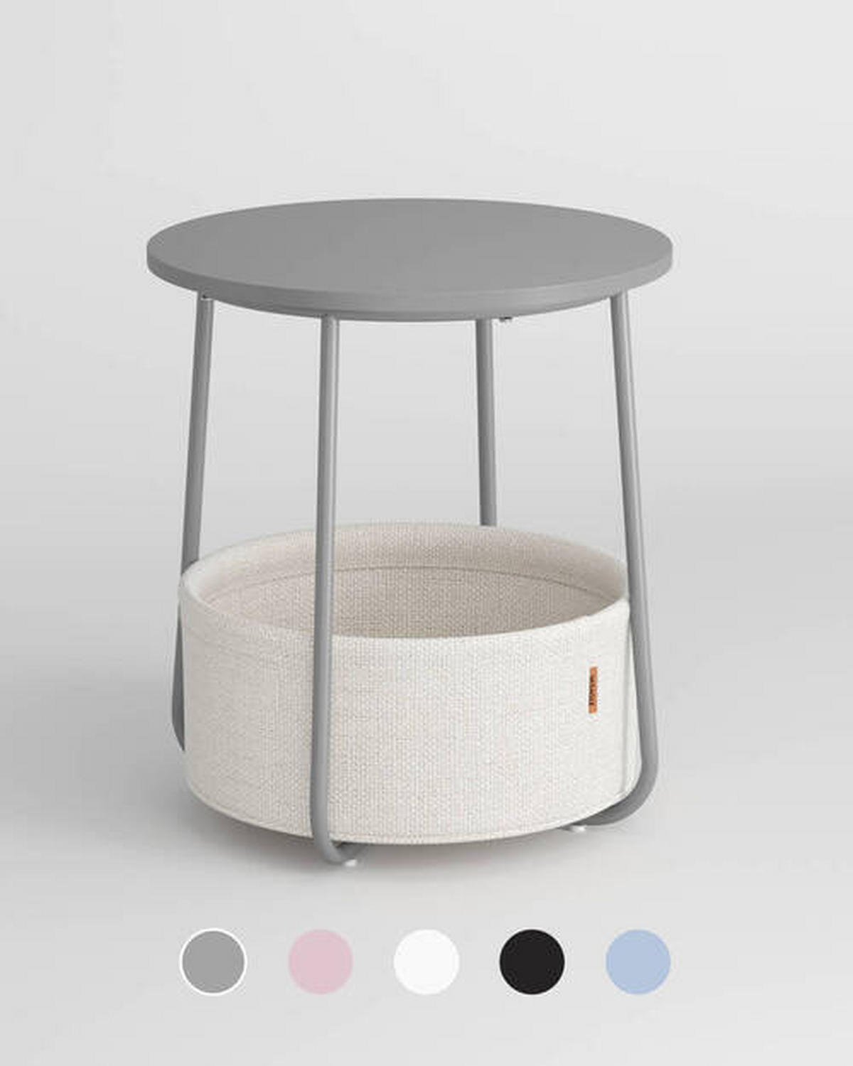 PRÍRUČNÝ STOLÍK, recyklované drevo, sivá, biela - sivá/biela, Design, kov/drevo (45/45/51cm) - Boxxx