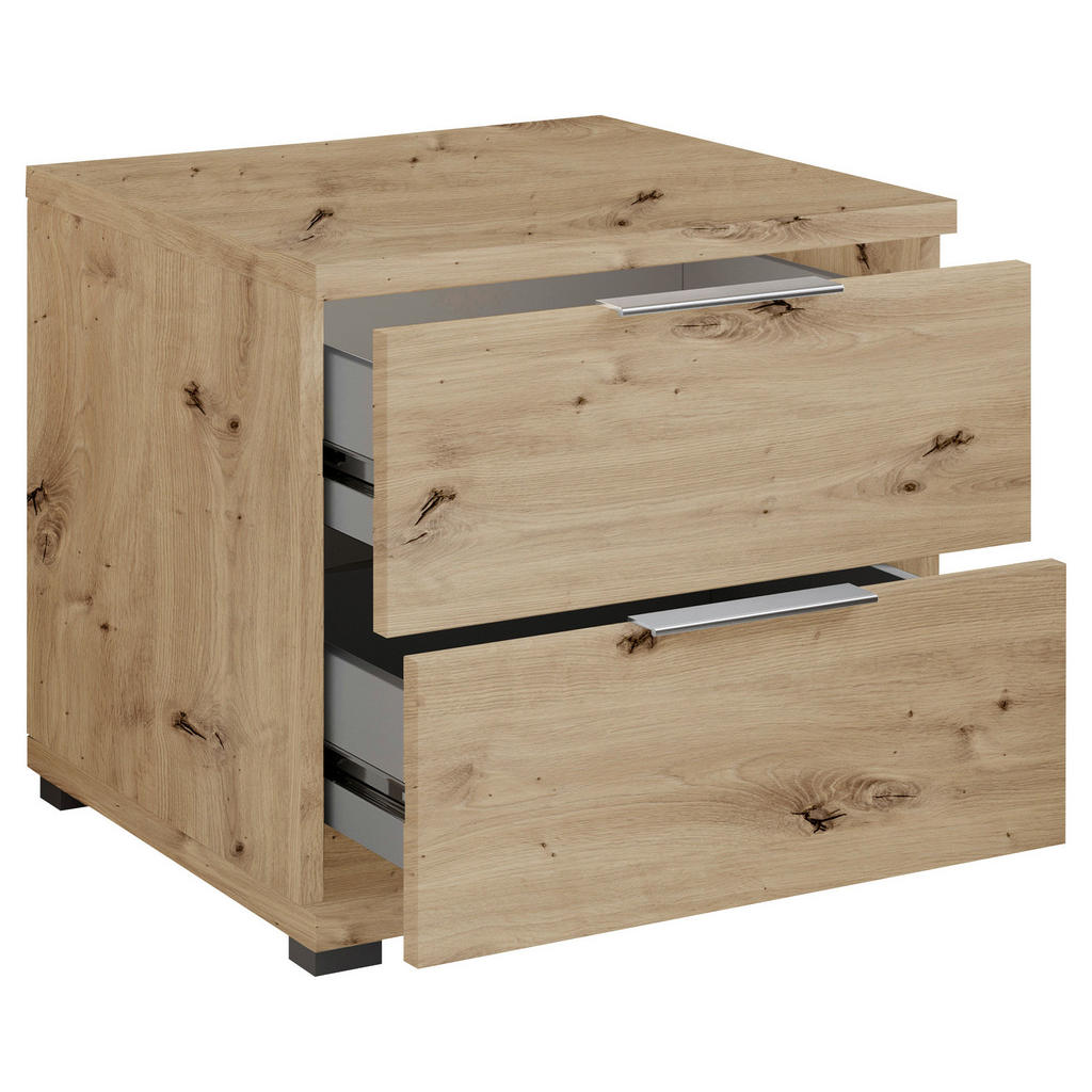 Thumbnail - Boxxx Nachtschrank, Eiche Artisan, Kunststoff, 2 Schubladen, 46x43x42 cm, Schlafzimmer, Nachttische