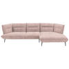 ECKSOFA in Flachgewebe Altrosa  - Schwarz/Altrosa, Design, Textil/Metall (339/153cm) - Moderano