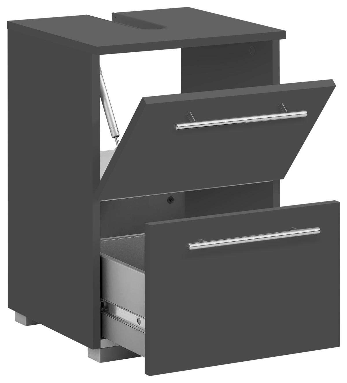 WASCHBECKENUNTERSCHRANK 40,2/59,1/35 cm  - Chromfarben/Anthrazit, KONVENTIONELL, Holzwerkstoff/Metall (40,2/59,1/35cm) - MID.YOU