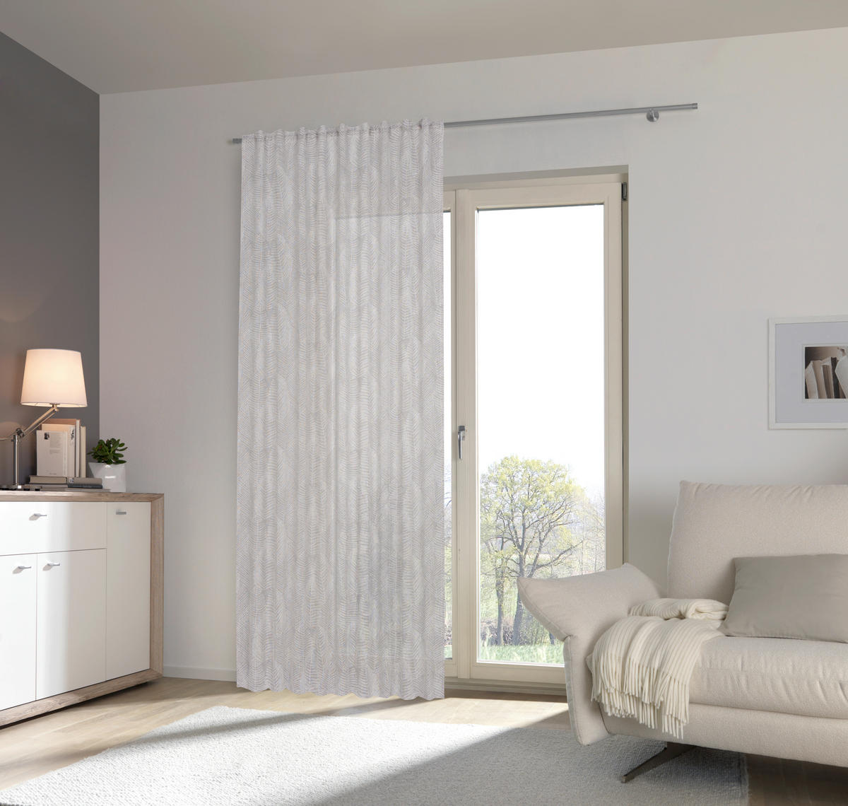 HOTOVÝ ZÁVES, polopriehľadné, 140/245 cm - svetlosivá, Design, textil (140/245cm) - Esposa