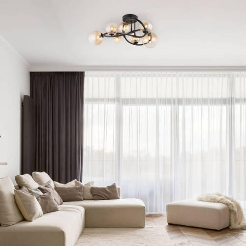 LED-DECKENLEUCHTE 3,5 W  62/30 cm    - Klar/Schwarz, Design, Glas/Metall (62/30cm) - Globo