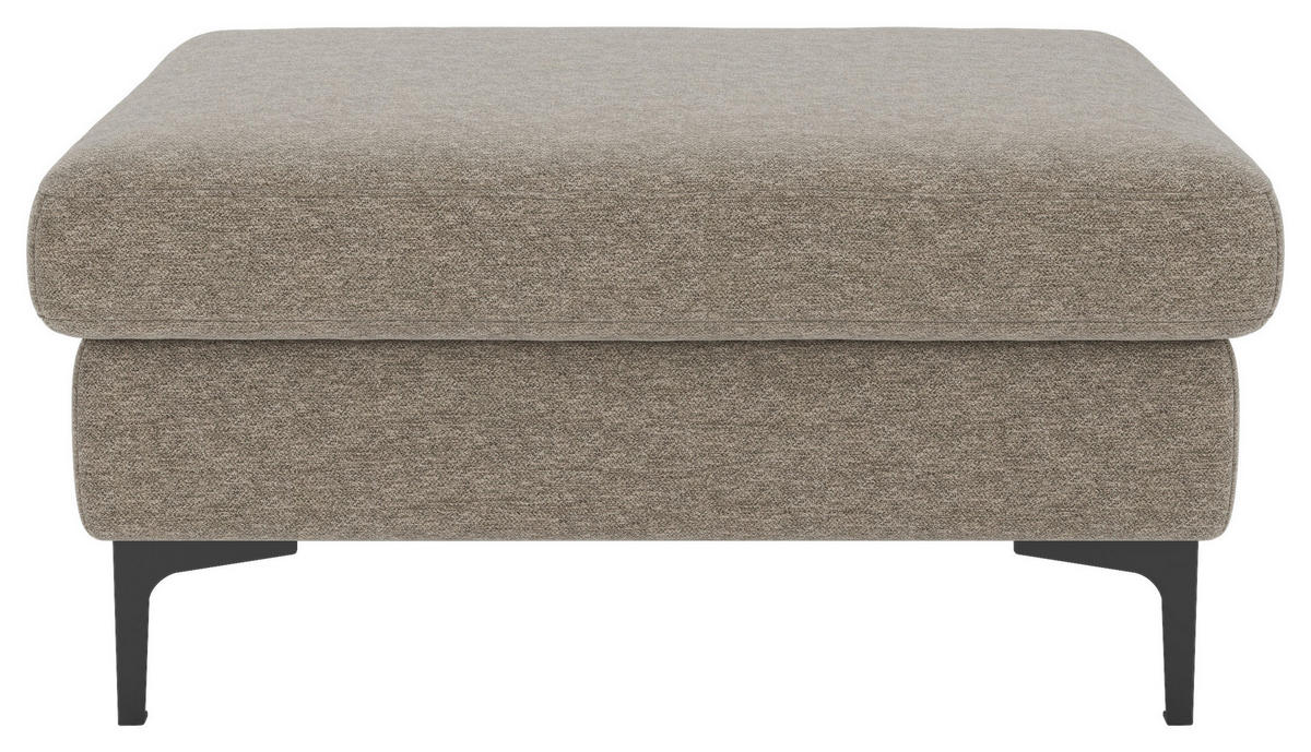 HOCKER Textil, Holzwerkstoff Taupe  - Taupe/Schwarz, Design, Holzwerkstoff/Textil (90/48/60cm) - Pure Home Lifestyle