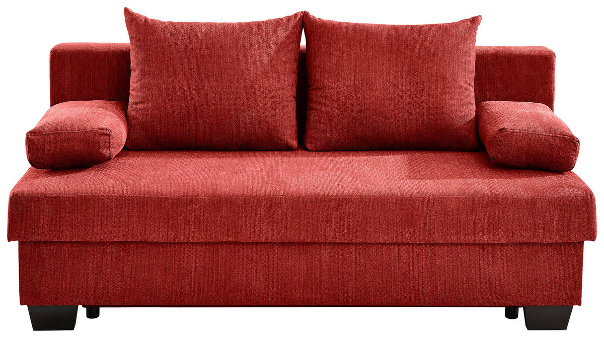 SCHLAFSOFA Flachgewebe Rot  - Rot, KONVENTIONELL, Holz/Textil (200/88/102cm) - Xora