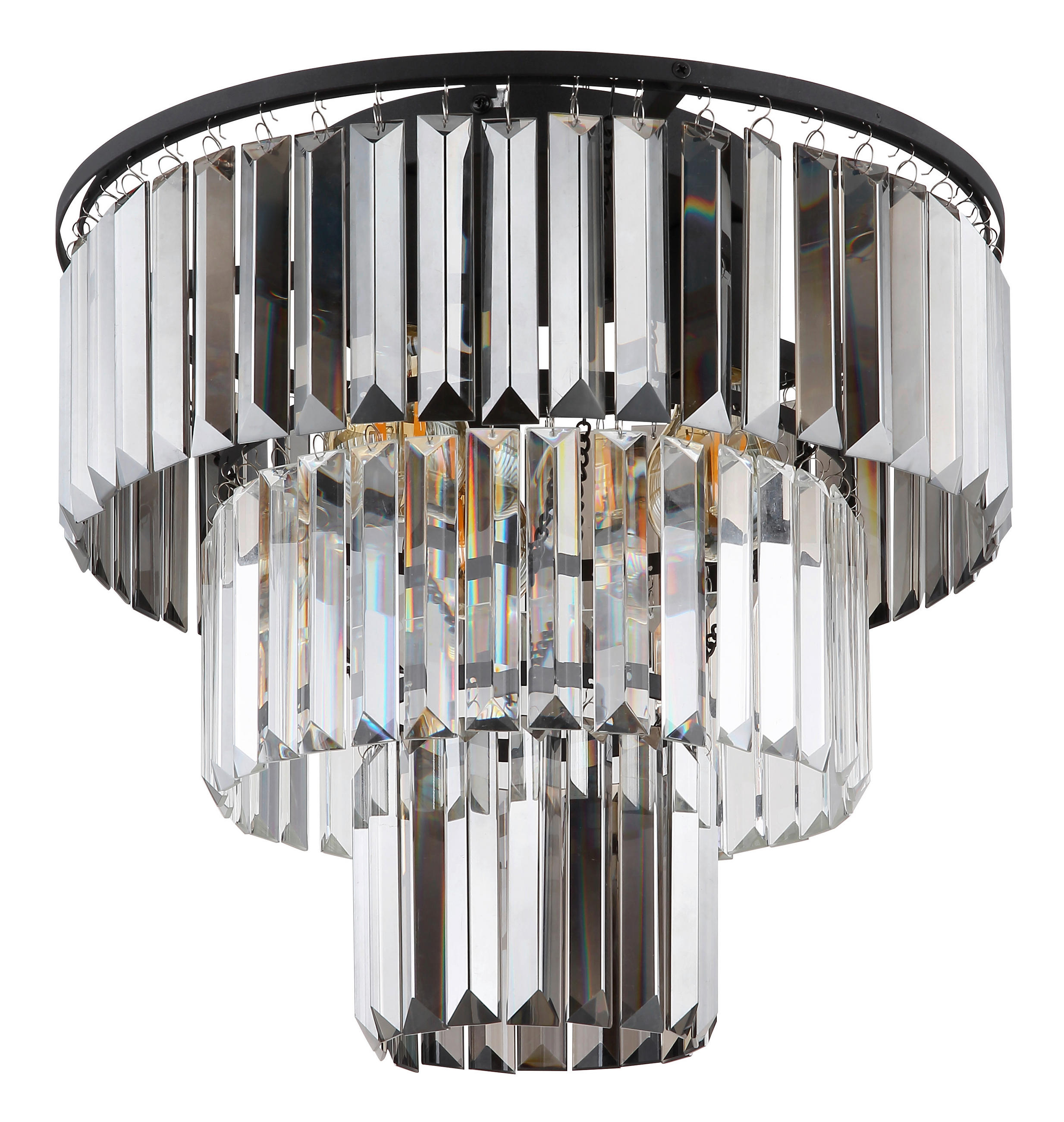 DECKENLEUCHTE Naxis 40/33,5 cm   - Klar/Schwarz, Basics, Glas/Metall (40/33,5cm) - Globo