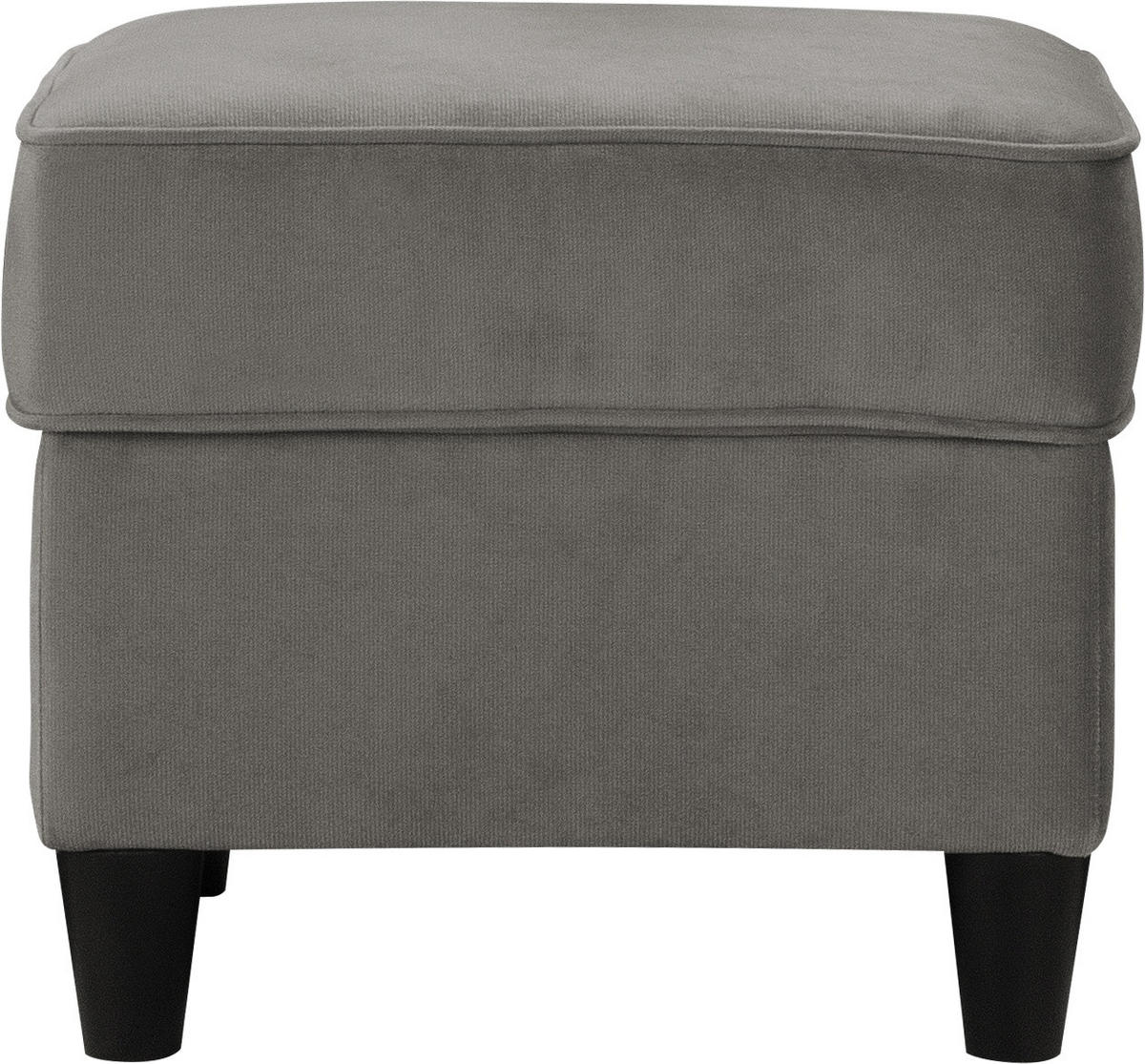 HOCKER in Textil Grau  - Schwarz/Grau, Design, Holz/Textil (52/45/52cm) - MID.YOU
