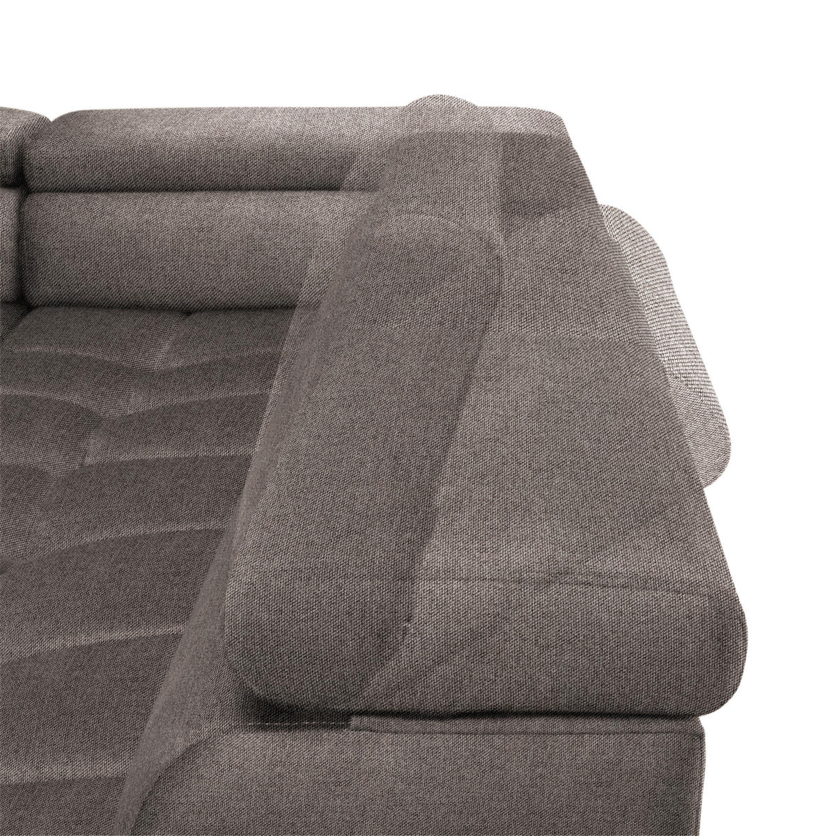 WOHNLANDSCHAFT in Webstoff Greige  - Greige/Schwarz, Design, Textil/Metall (177/385/216cm) - Welnova