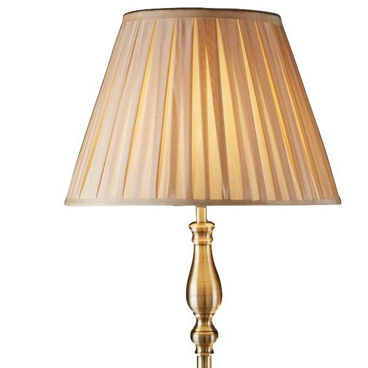 SVJETILJKA PODNA Flemish  - boje mjeda/svijetlo smeđa, Konvencionalno, metal/tekstil (40,5/170cm)