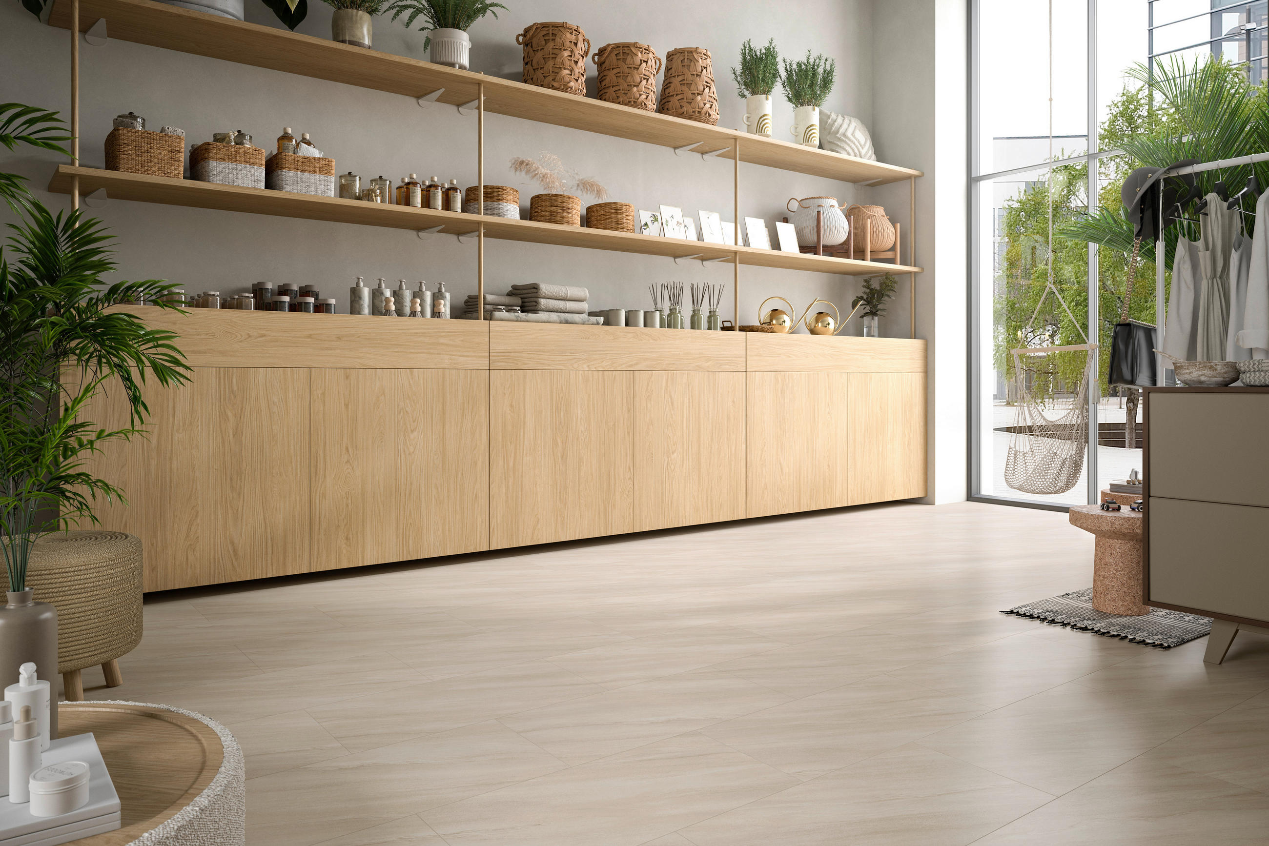 Calvia Stein sandgrau EGGER Nature Sense Aqua  per  m² - Hellgrau, KONVENTIONELL, Holzwerkstoff (129.2/32.7/0.8cm) - Egger Holzwerkstoffe