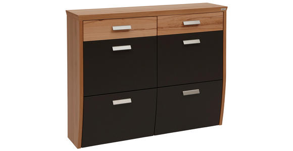 SCHUHSCHRANK 123/95/32 cm - Silberfarben/Buchefarben, Design, Holz/Holzwerkstoff (123/95/32cm) - Dieter Knoll