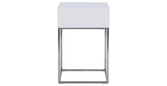 NACHTKÄSTCHEN 40/62/40 cm  in Silberfarben, Weiß  - Silberfarben/Weiß, Basics, Holzwerkstoff/Metall (40/62/40cm) - Xora