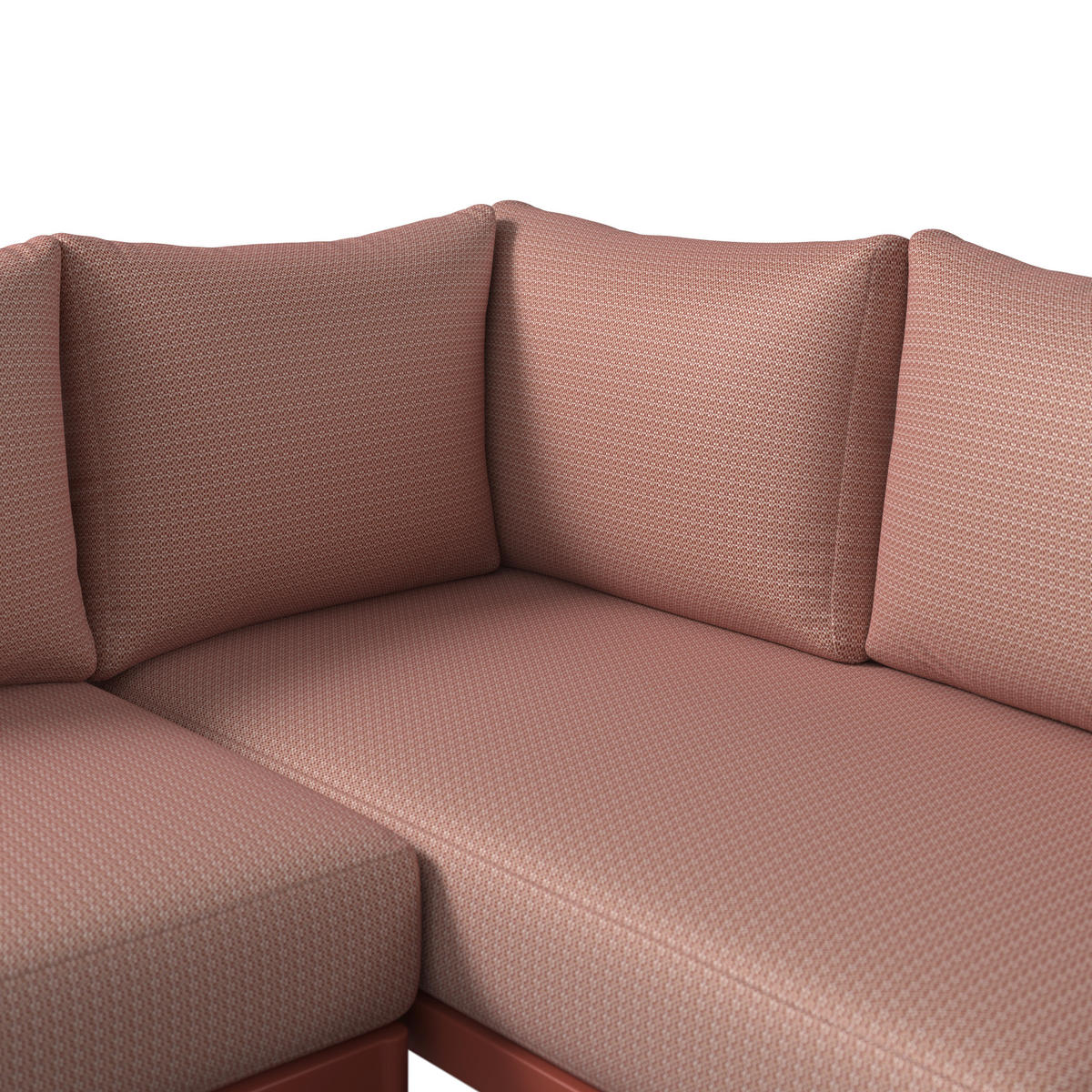 LOUNGEGARNITUR 229/296 cm Aluminium  - Rot/Dunkelrot, Design, Textil/Metall (229/296cm) - Amatio