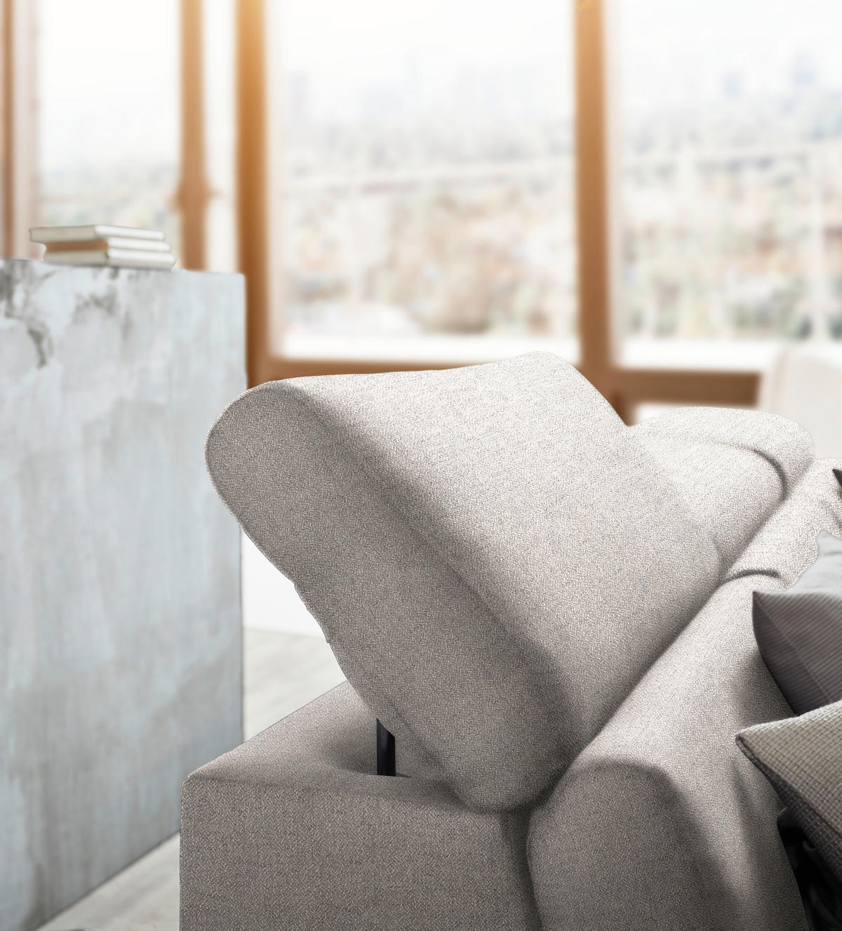ECKSOFA in Webstoff Ecru  - Ecru/Silberfarben, Design, Textil/Metall (250/167cm) - Xora