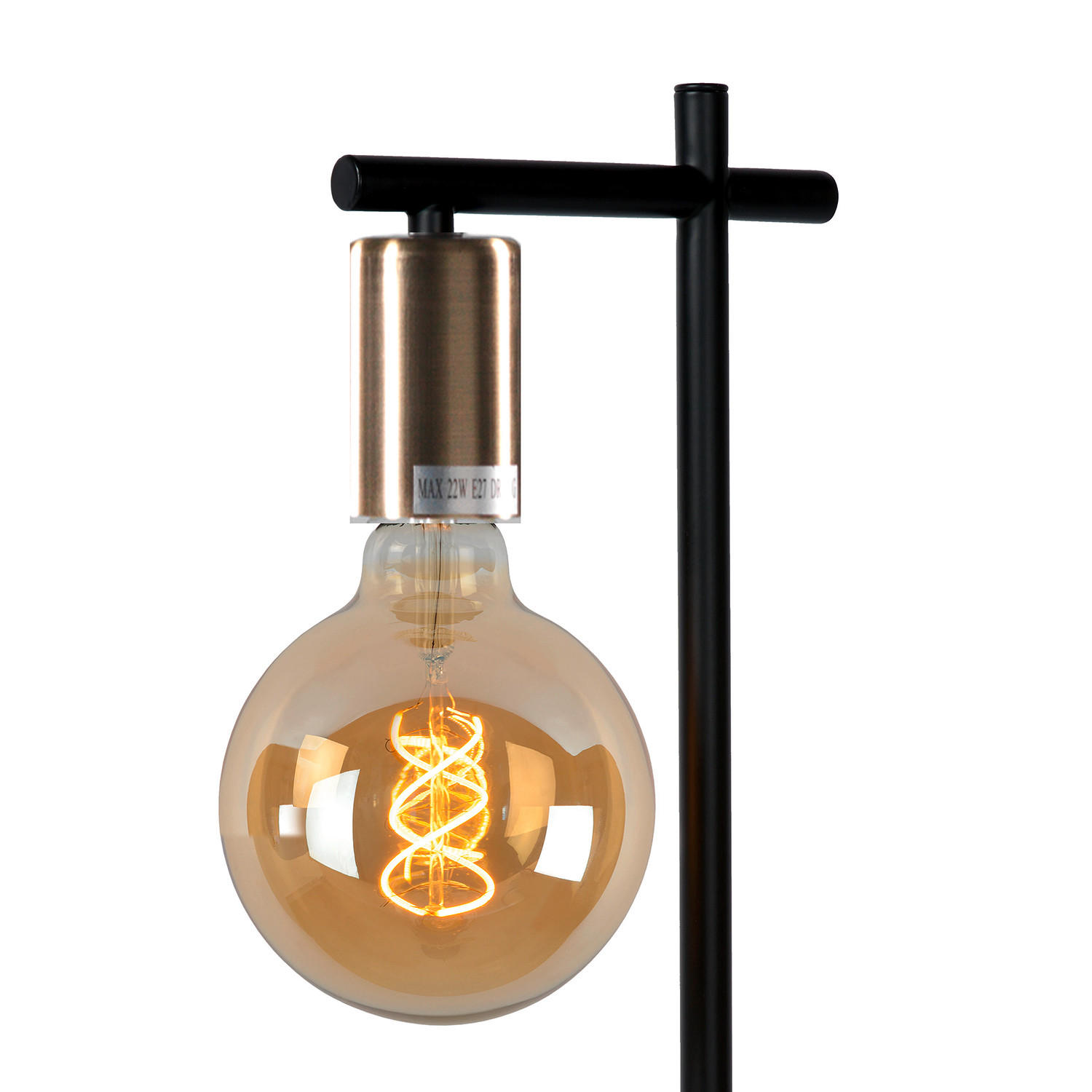 TISCHLEUCHTE 20/12/52 cm   - Bernsteinfarben/Schwarz, KONVENTIONELL, Kunststoff/Metall (20/12/52cm)