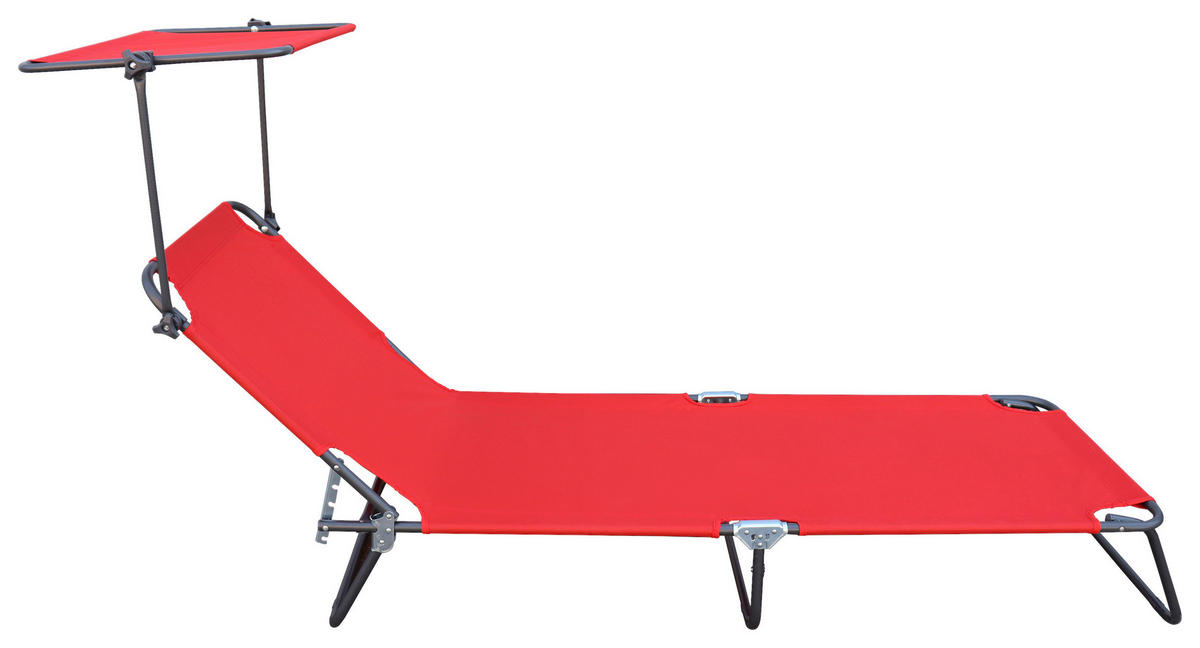 TREBENT SOLSTOL   55/24/185 cm  - röd, Basics, metall/textil (55/24/185cm) - Ambia Garden