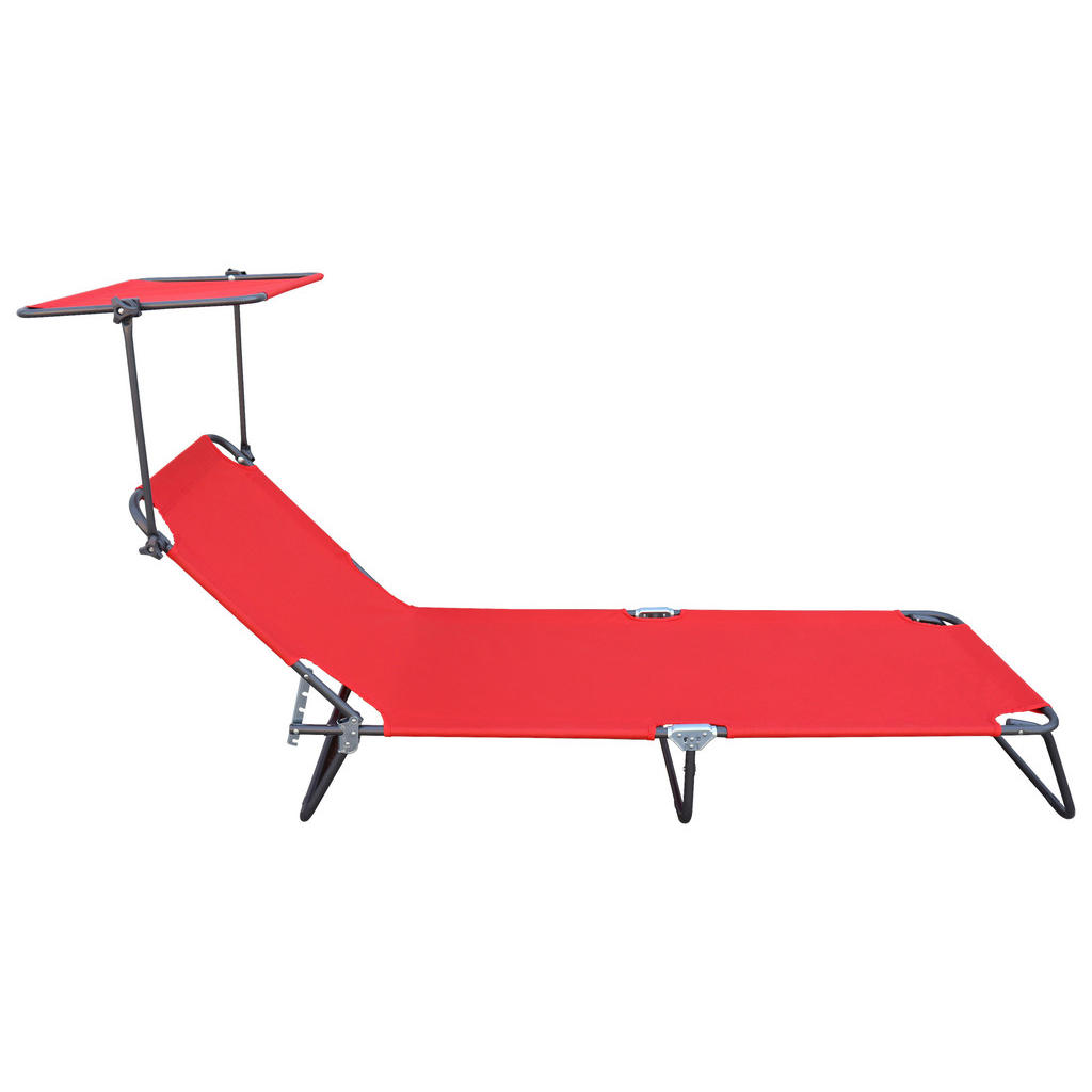 Thumbnail - Ambia Garden Dreibeinliege, Rot, Metall, Textil, 55x24x185 cm, wetterfest, verstellbares Dach, klappbar, Rückenlehne ver...