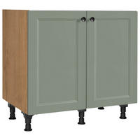 SPÜLENUNTERSCHRANK 90/87/56 cm  in Grün, Eichefarben  - Eichefarben/Schwarz, MODERN, Holzwerkstoff/Metall (90/87/56cm) - Nobilia