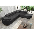 ECKSOFA in Lederlook Schwarz  - Chromfarben/Schwarz, KONVENTIONELL, Textil/Metall (278/224cm) - Carryhome